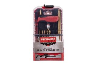Birchwood Casey 22 Piece Universal Gun Cleaning Kit includes a durable carrying case for organization